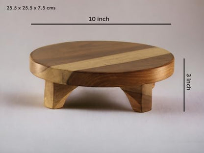 Image 4 of Vesta Homes Wooden Chakla Belan Set for Kitchen | 10 * 10 * 3, 13 * 1.75 Inches