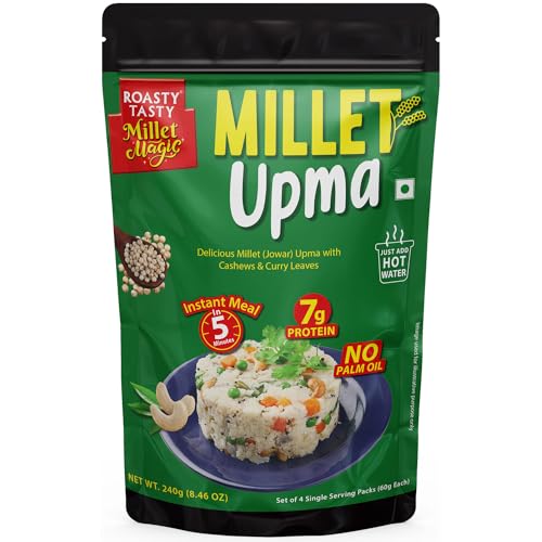Image 1 of 240 g for the product Roasty Tasty Instant Mix Millet Upma | Pack of 1 | 240g - 4 Single Serving Sachets of 60g each