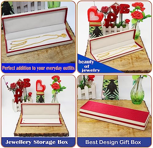 Image 7 of atorakushon Satin Long Chain Box Jewellery Organizer Locker Box Maroon 4 Pieces