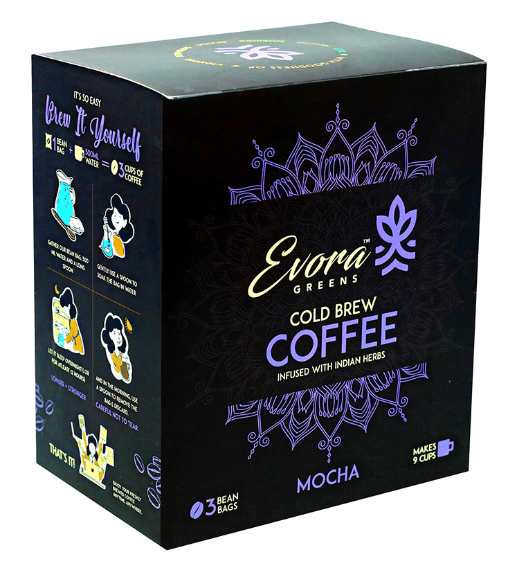 Image 1 of Default Title for the product Evora Greens Cold Brew Coffee Bean Bag (50gm Each) Mocha