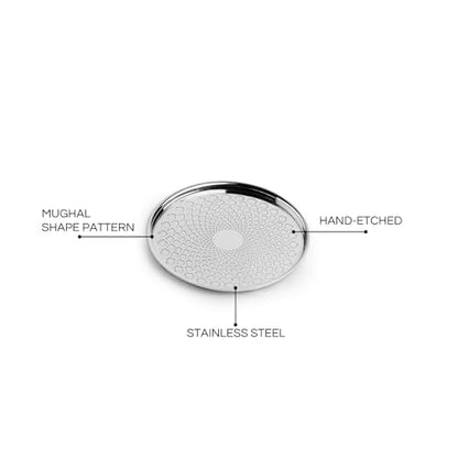 Image 6 of ExclusiveLane Mughal Arc Hand-Etched Stainless Steel Coasters Set of 4