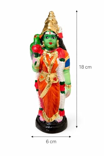 Image 5 of Meenakshi Amman Golu Doll | Handcrafted Navaratri Bommai for Golu Padi | Traditional Clay Goddess Figurine | Bommala Koluvu Festival Decor | Handmade Showpiece Idol – 6X18 CM