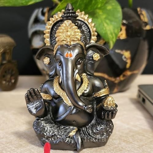 Image 6 of Ganesh Idol for Car Dashboard Small Ganesha Murti Ganpati Idol for Home Decor Puja Lord Ganesh Statue Gift for Office Desk Puja Room (3 Inch)
