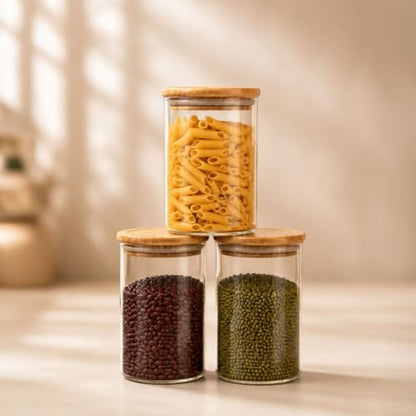Image 1 of Default Title for the product ExclusiveLane Basics Crystal Bloom Airtight Glass Container Set of 3 300 ml