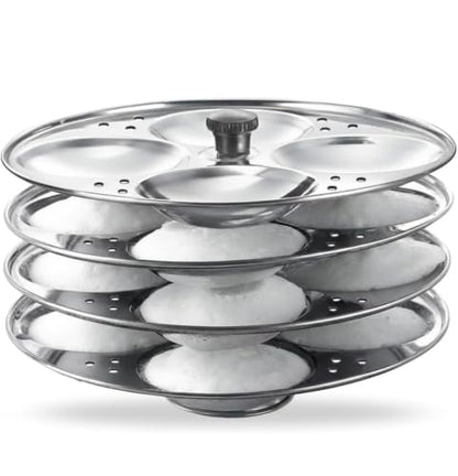 Image 1 of Default Title for the product Stainless Steel 4 Plate Idli Stand Maker, Makes 16 Idlis