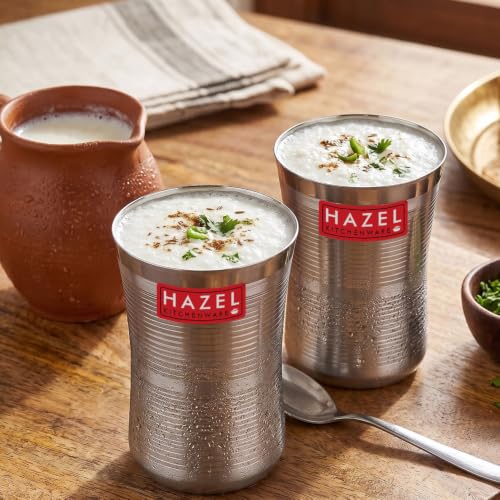 Image 10 of Set of 2 / Lassi Glass, 650 ML for the product HAZEL Stainless Steel Glasses