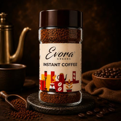 Image 1 of Pack of 1 for the product EVORA Greens 100gm Instant Coffee Powder | Make 50 Cups