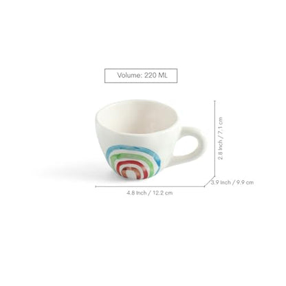 Image 6 of ExclusiveLane Rainbow Bright Hand-Painted Ceramic Coffee Mug Set of 4 220 ML