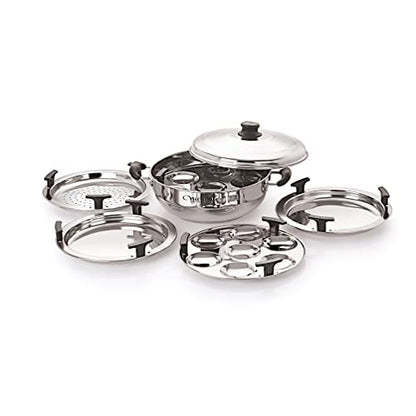 Image 1 of 26 for the product neelam Stainless Steel Multi Kadai 3500 ml Cooking Set