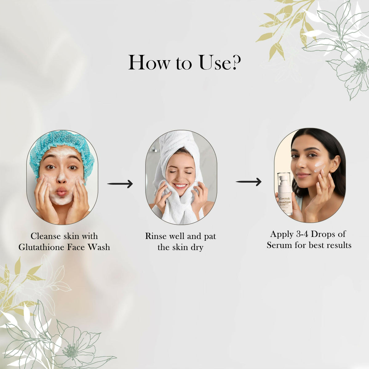 Image 9 of CareVeda Glutathione Skin Care Set of 2 | Face Wash & Face Serum for Bright, Even-Toned Skin | Anti-Pigmentation & Glow Boost | For Men & Women