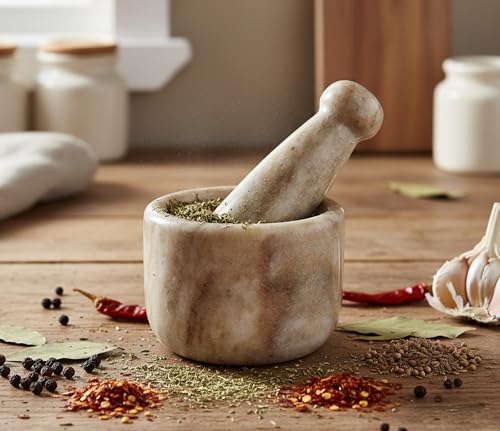 Image 1 of Default Title for the product KLEO Stone Mortar and Pestle (Very Small Size) Ginger, Medicine Pills Grinder Masher - (3 Inch) (Brown)