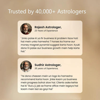 Image 5 of Astrotalk 7 Horses on Raw Pyrite Frame with Money Magnet Pyramid | Attract Wealth, Prosperity & Success | Home Decor for Living Room, Mandir & Office | Good Luck Gift for Man & Women