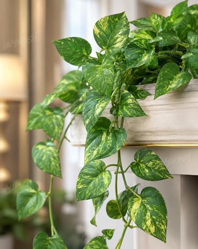 Image 3 of Divyakosh Artificial Hanging Money Plant Creepers for Home Decor, 8 Silk Vines 6 FT, 240 Leaves, Hanging Plant, Decorative Leaves, Money Plant Artificial for Wall Door Balcony