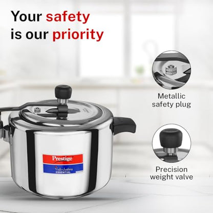 Image 6 of Prestige Stainless Steel Nakshatra Essential Svachh Pressure Cooker 5L