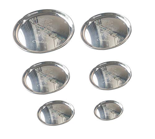 Image 1 of Default Title for the product neelam Stainless Steel Buffet Plate 25 cm Set of 6