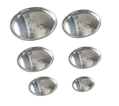 Image 1 of Default Title for the product neelam Stainless Steel Buffet Plate 25 cm Set of 6