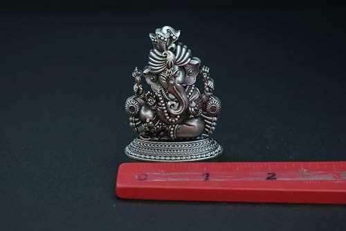 Image 4 of Dista Silvers Antique Ganesh Idol with Out Frame 33.20G
