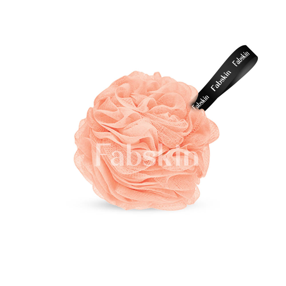 Image 2 of Fabskin Luxury Bathing Round Loofah Bath Sponge - Peach