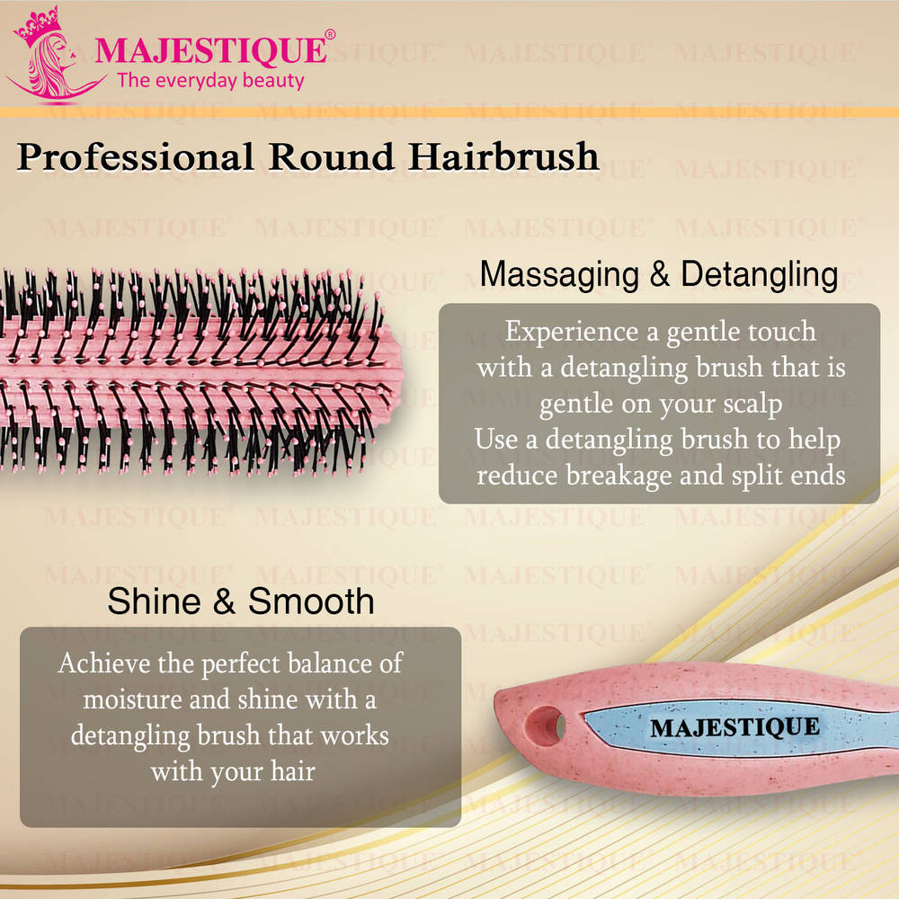 Image 3 of Majestique Roller Hair Brush for Blow Drying & Hair Styling - Nylon Bristles - Color May Vary