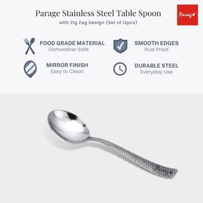 Image 3 of Parage Stainless Steel Dinner Spoon Set of 12, 16 cm