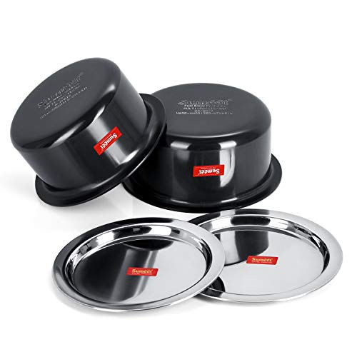 Image 11 of Sumeet 3mm Thick Hard Anodized Large Aluminium Tope Set with S. S. Lid