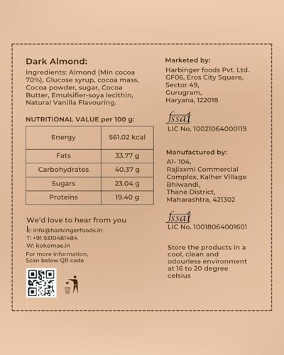 Image 2 of KOKOMAE Dragess Dark Chocolate Coated Almonds 50g Pack of 2
