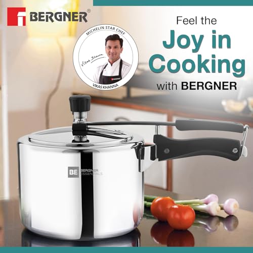Image 3 of BERGNER BE Essentials Tripro Triply Stainless Steel Pressure Cooker 3 Liters