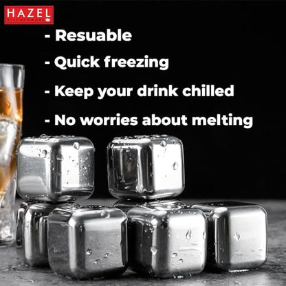 Image 4 of HAZEL Stainless Steel Ice Cubes Set of 12