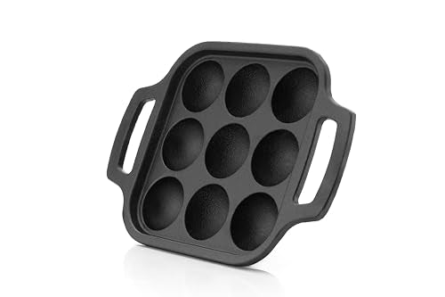 Image 4 of ROSTON Cast Iron Paniyaram Appam Pan 9 Cavity