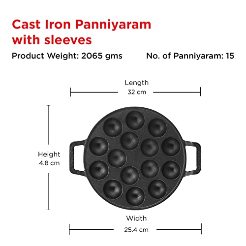 Image 5 of Vinod Legacy Cast Iron Paniyarakkal Pan-15 Cups,25cm