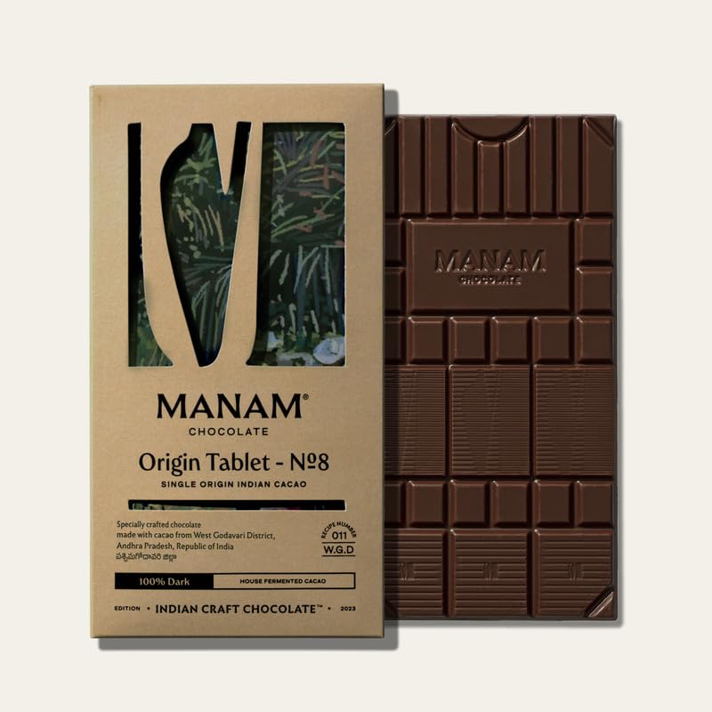 Image 1 of Default Title for the product Manam Chocolate Single Origin India Series Tablet No. 8-100% Dark, 80g