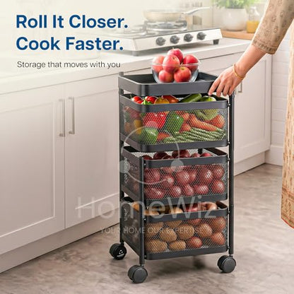 Image 7 of HomeWiz Square Kitchen Rack 3-Layer