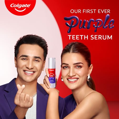 Image 2 of Colgate Visible White Purple Teeth Whitening Serum, 1.5oz/40ml – Mint & Yuzu Flavour, Instant Brightening Purple Serum for Whiter Smiles