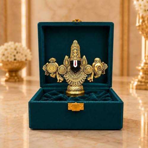 Image 1 of Default Title for the product Gold Art India Ganesha Idol for Car Dashboard & Kamdhenu Idol for Vastu Decor (Gold Antique Matte, Oval)
