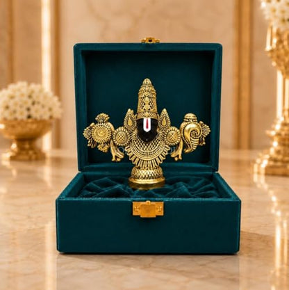 Image 1 of Default Title for the product Gold Art India Ganesha Idol for Car Dashboard & Kamdhenu Idol for Vastu Decor (Gold Antique Matte, Oval)
