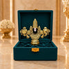 Image 1 of Default Title for the product Gold Art India Ganesha Idol for Car Dashboard & Kamdhenu Idol for Vastu Decor (Gold Antique Matte, Oval)