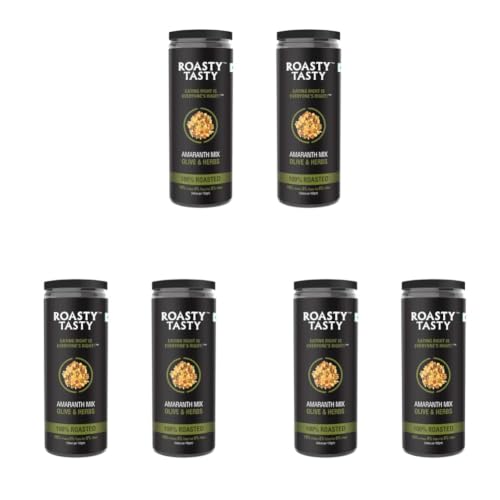 Image 1 of 80 g (Pack of 6) for the product Roasty Tasty Amaranth Mix Olive & Herbs Mixture Pack of 6 (80g each)