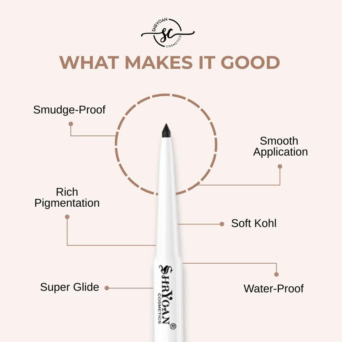 Image 4 of Shryoan Revolving Kajal Pencil - Black