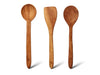 Image 1 of Default Title for the product Vesta Homes Neem Wood Spoon, Compact Flip, Spatula/Ladle Set of 3
