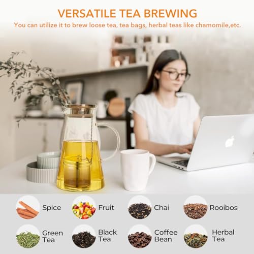 Image 6 of Supvox Tea Infuser 3 Inch Stainless Steel Fine Mesh with Lid and Hook Chain