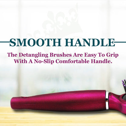 Image 4 of Majestique Purple Detangler Brush - Ultra-Soft Tipped Nylon, Glides Through Tangles