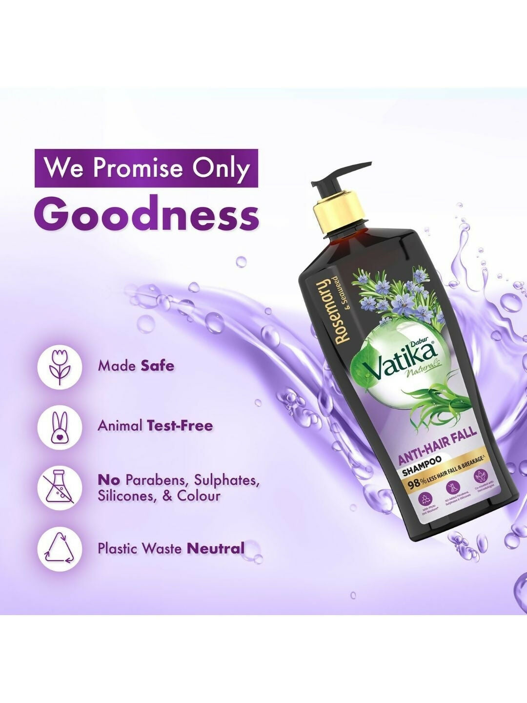 Image 6 of Dabur Vatika Naturals Rosemary & Seaweed Anti-Hair Fall Shampoo