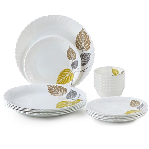 Image 3 of Cello Opalware Dazzle Series Autumn Leaf 18-Piece Dinner Set