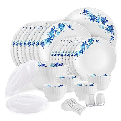 Image 1 of Default Title for the product Cello Opalware Dazzle Series Blue Swirl Dinner Set, 49Pcs