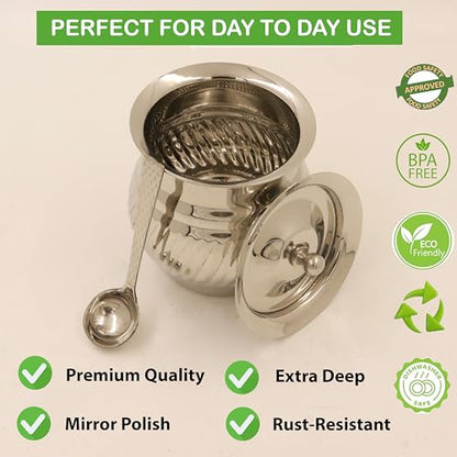 Image 4 of Spillbox Stainless Steel Ghee Pot with Spoon 400ml