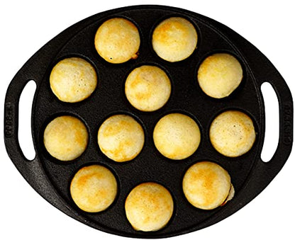 Image 1 of Default Title for the product DYNAMIC COOKWARES Pre-Seasoned Mini Paniyaram Pan 8 Inch 12 Cavity