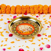Image 1 of Default Title for the product Klassic 6 Inch Handcrafted Brass Thali/Aarti Plate | Cow Design, Medium(Pack Of 1, Golden)