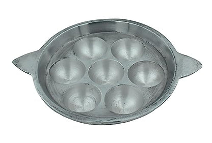 Image 2 of 7pit for the product CooPany Traditional Indolium Appam Patra/Kuzhi Paniyaram Pan/Paniyara Kallu