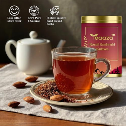 Image 3 of Teaaza Royal Kashmiri Kahwa Green Tea, Herbal Tea | 50 Gm Granules