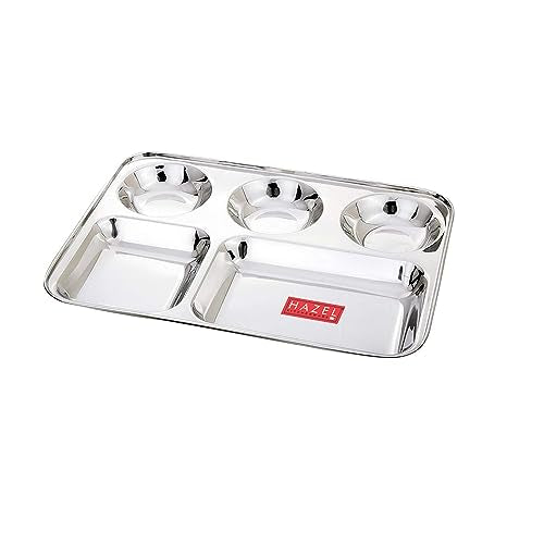 Image 1 of Default Title for the product HAZEL Stainless Steel Compartment Mess Plate Set of 1